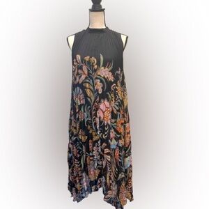 Anthropologie Cecily Pleated Midi Dress Halter Neck Size XS